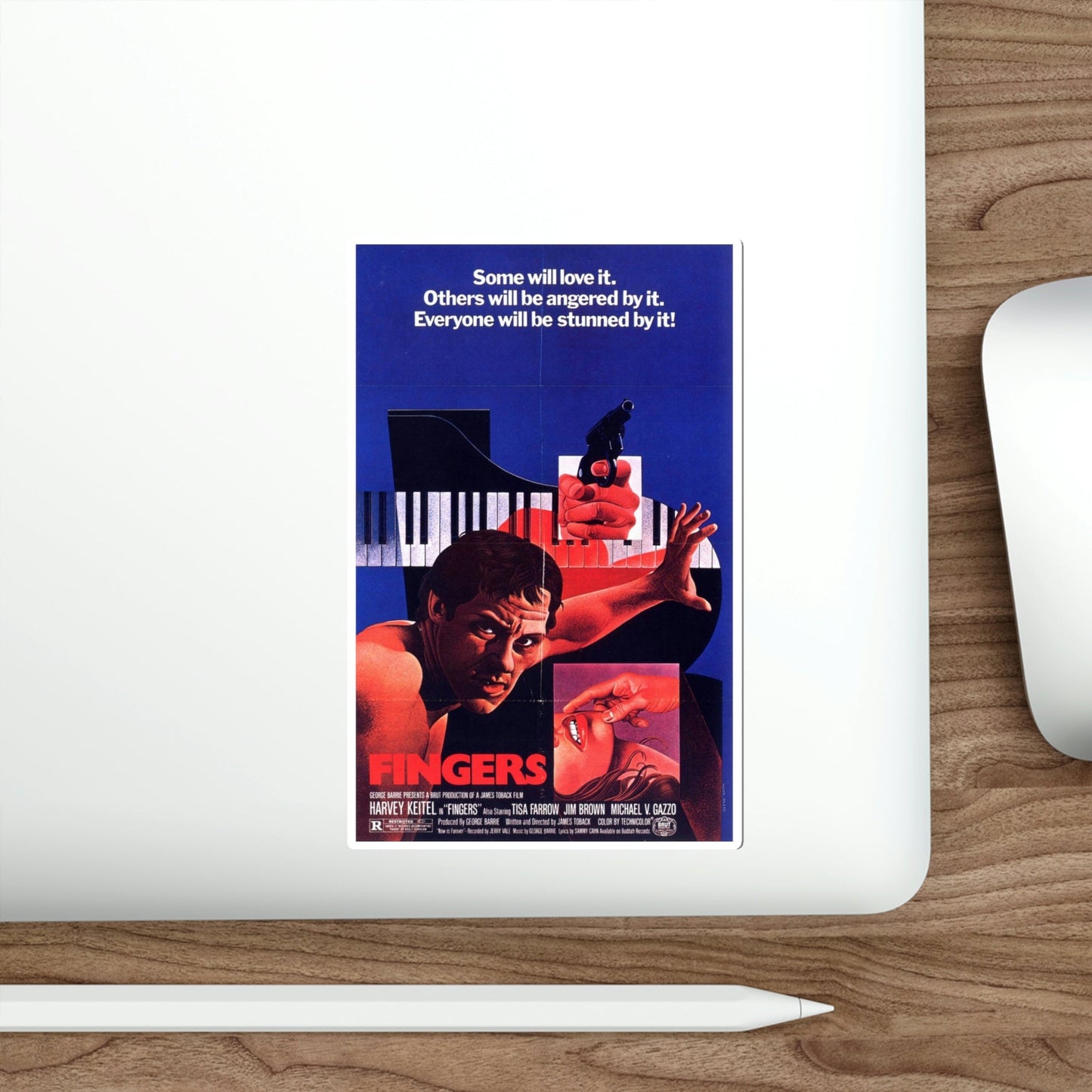 Fingers 1978 Movie Poster STICKER Vinyl Die-Cut Decal-The Sticker Space