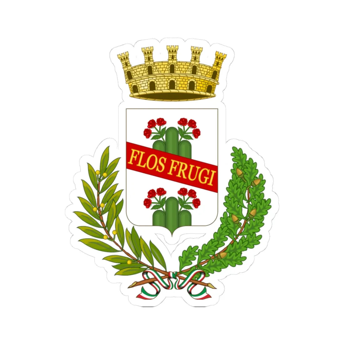 Fiorano Modenese-Stemma (Italy) (Coat of Arms) STICKER Vinyl Kiss-Cut Decal 3 Inch White - The Sticker Space