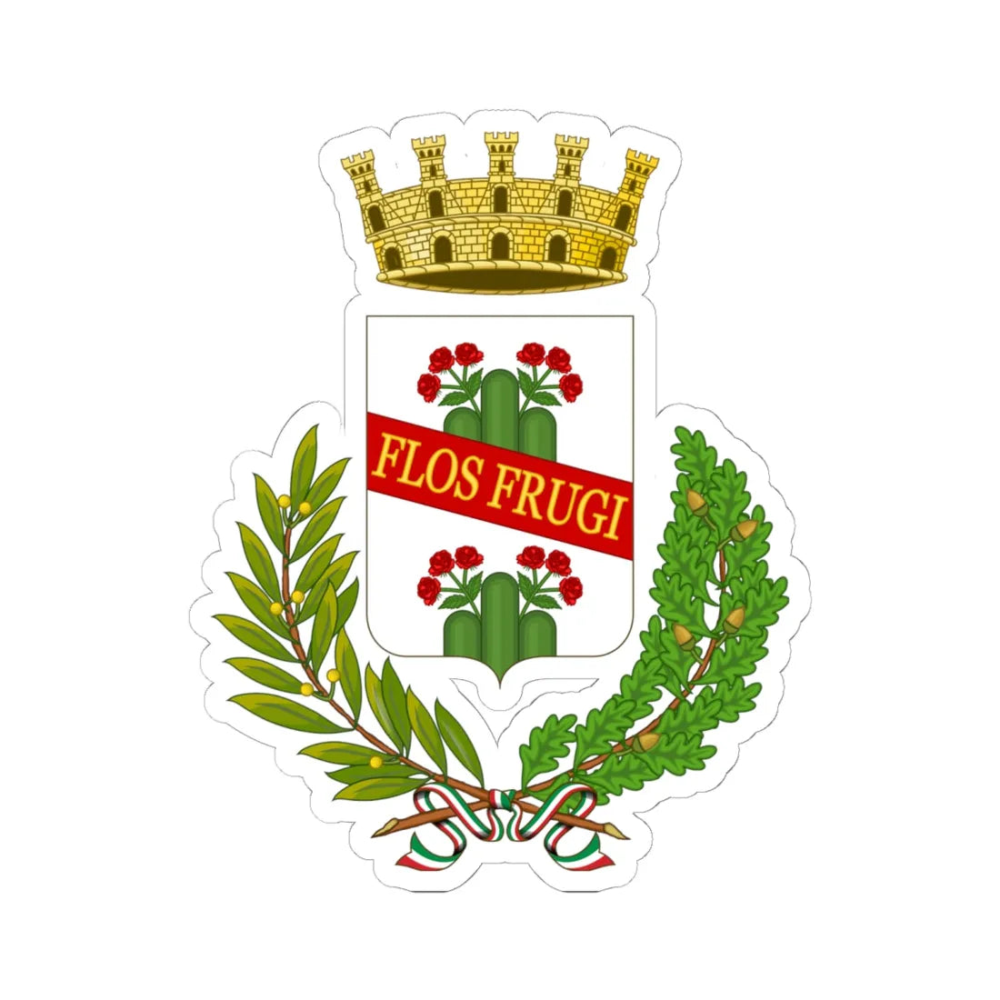 Fiorano Modenese-Stemma (Italy) (Coat of Arms) STICKER Vinyl Kiss-Cut Decal 6 Inch White - The Sticker Space