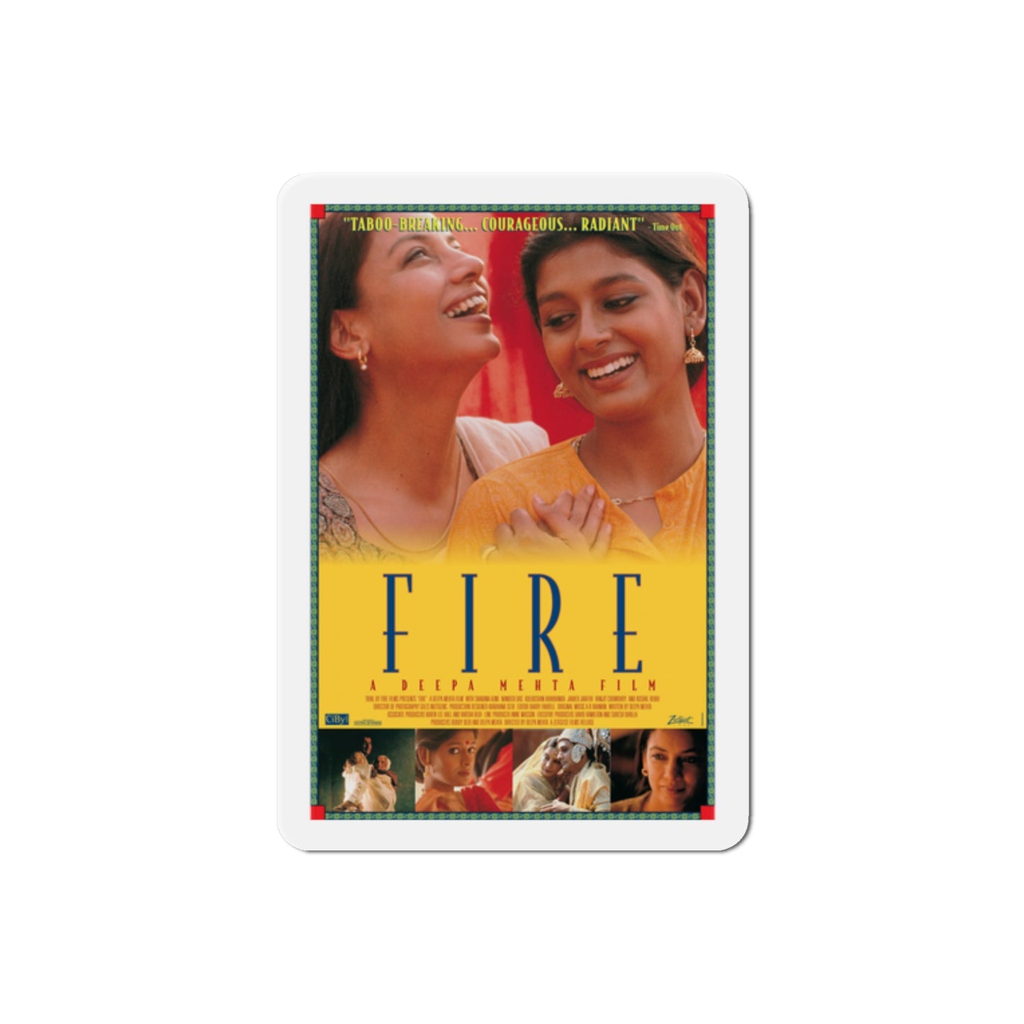 Fire 1996 Movie Poster Die-Cut Magnet-2" x 2"-The Sticker Space