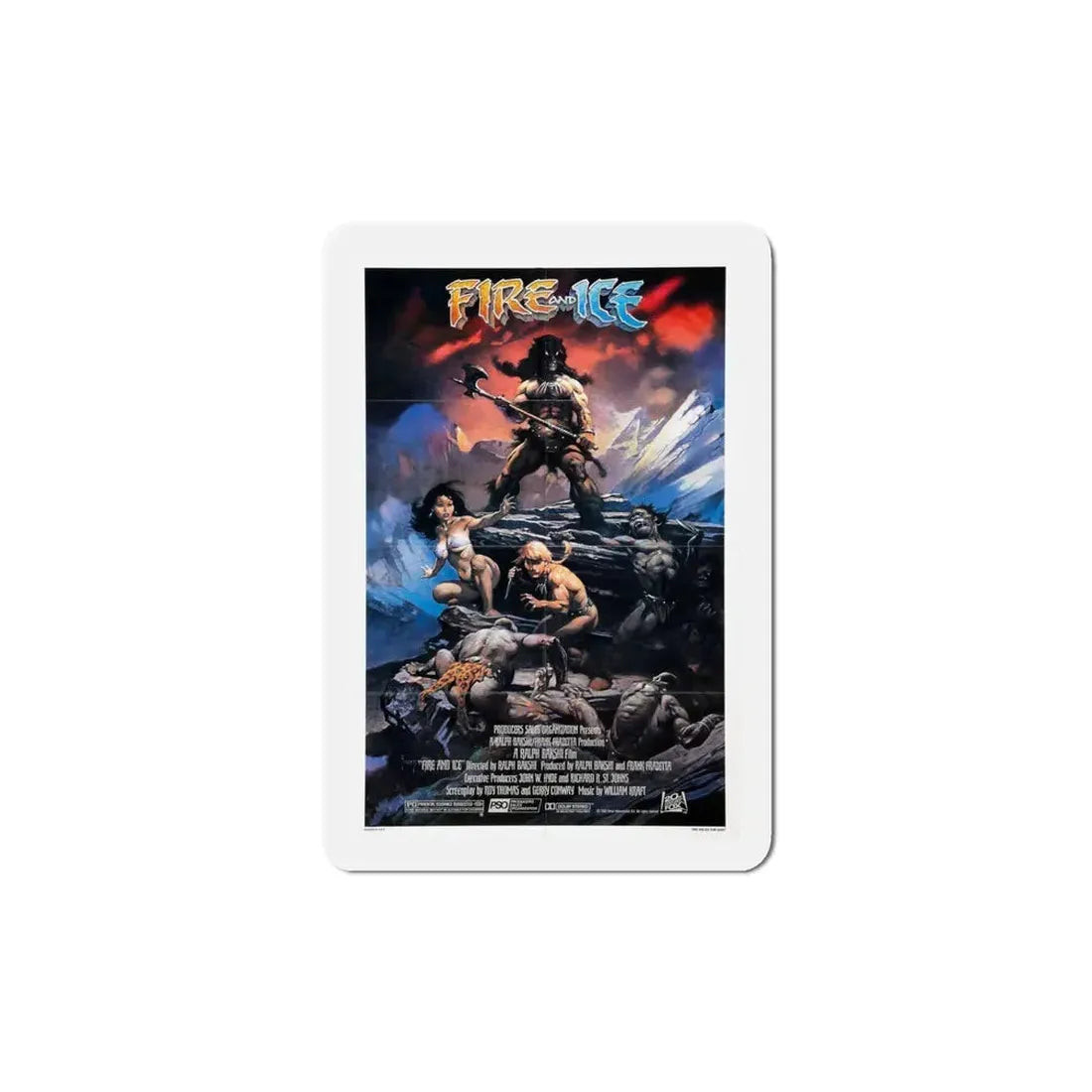 Fire and Ice 1983 Movie Poster Refrigerator Magnet 5 Inch - The Sticker Space