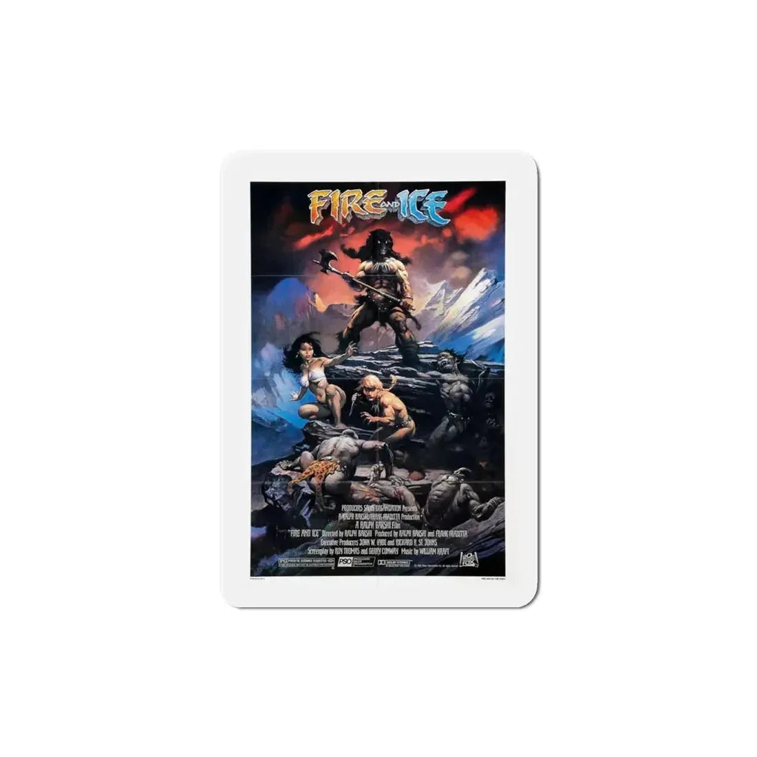 Fire and Ice 1983 Movie Poster Refrigerator Magnet - The Sticker Space