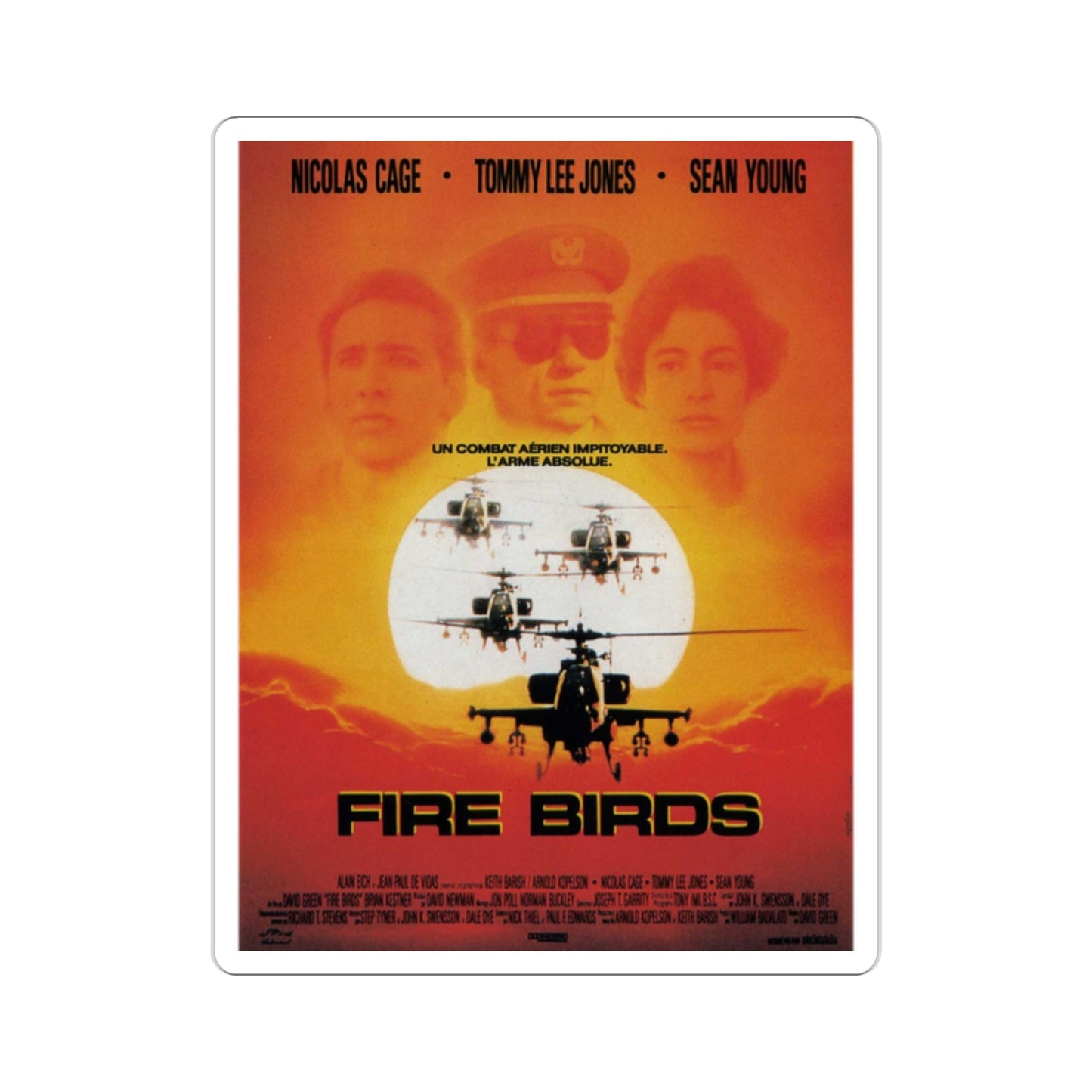 Fire Birds 1990 Movie Poster STICKER Vinyl Die-Cut Decal-2 Inch-The Sticker Space