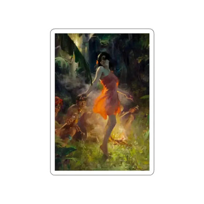 Fire Dancer, c. 1920 (Magazine Illustration) STICKER Vinyl Die-Cut Decal - The Sticker Space