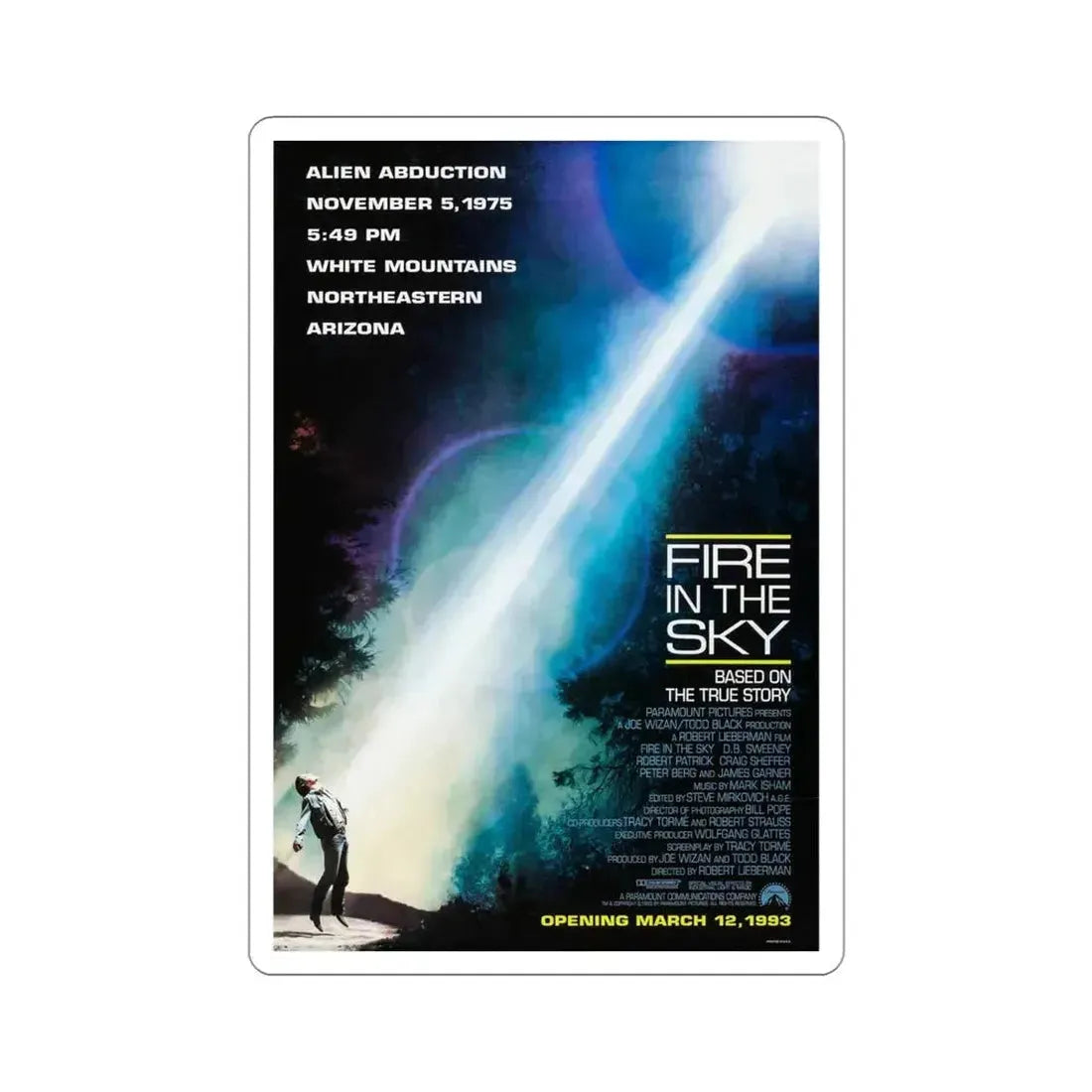 Fire in the Sky 1993 Movie Poster STICKER Vinyl Die-Cut Decal - The Sticker Space