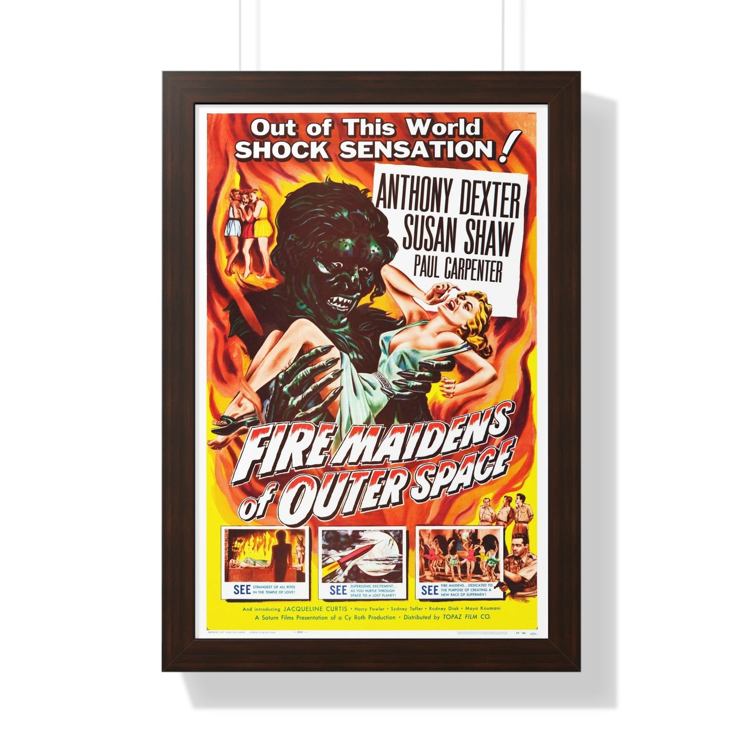 FIRE MAIDENS OF OUTER SPACE 1956 - Framed Movie Poster-16″ x 24″-The Sticker Space