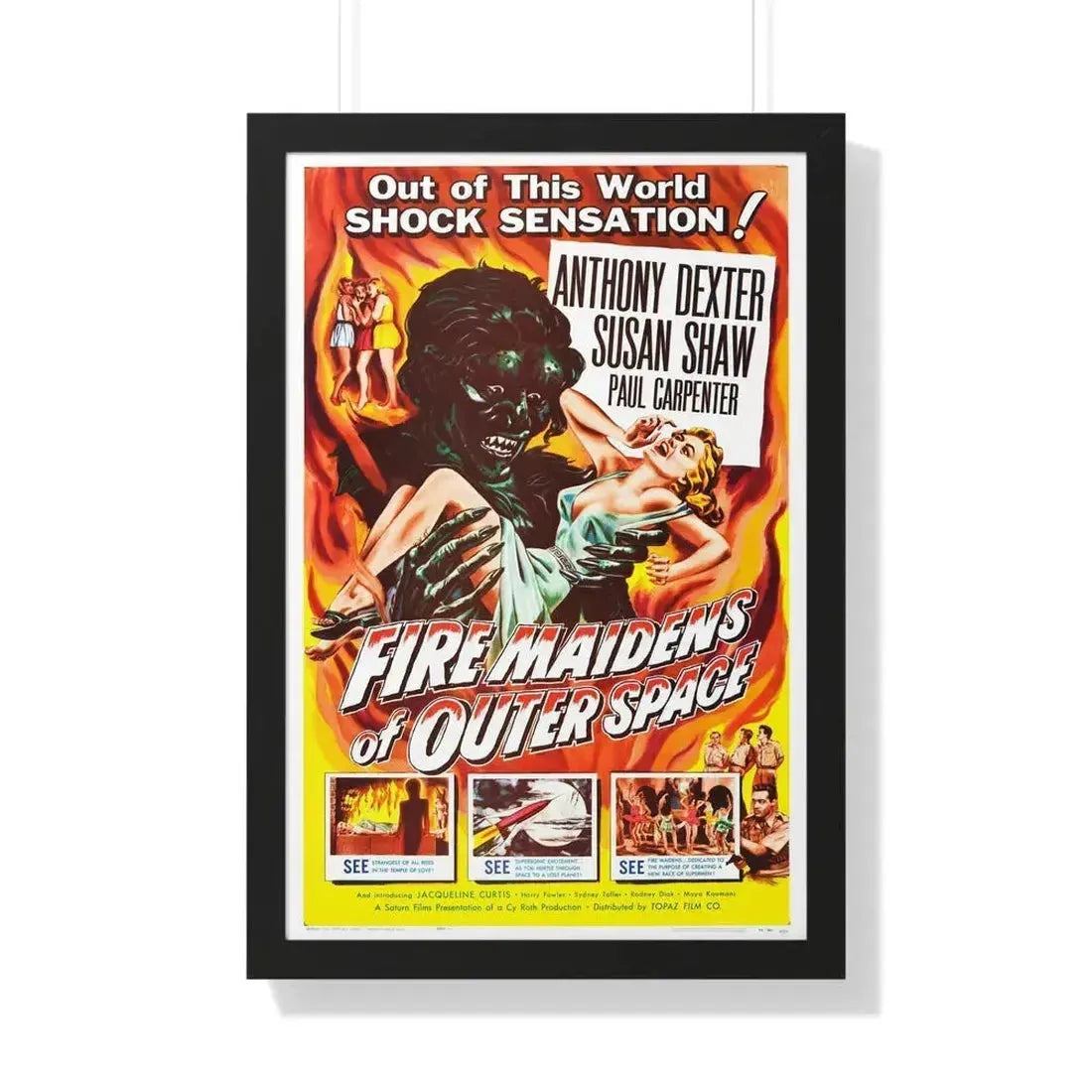 FIRE MAIDENS OF OUTER SPACE 1956 - Framed Movie Poster 20" x 30" Black - The Sticker Space