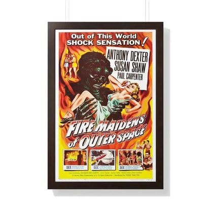 FIRE MAIDENS OF OUTER SPACE 1956 - Framed Movie Poster 20" x 30" Walnut - The Sticker Space