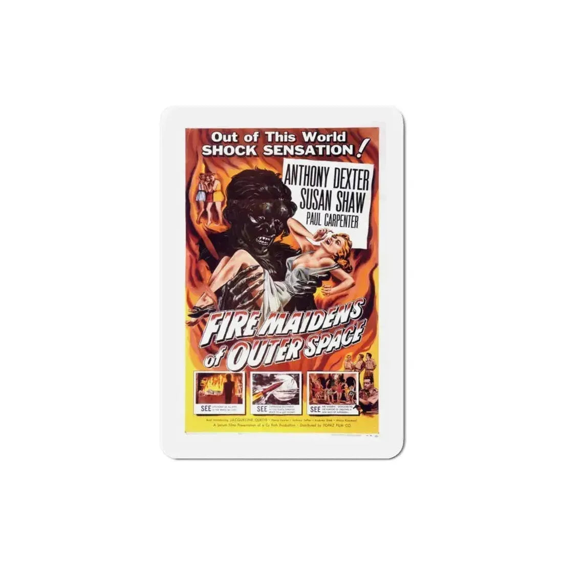 Fire Maidens of Outer Space 1956 Movie Poster Refrigerator Magnet 3 Inch - The Sticker Space