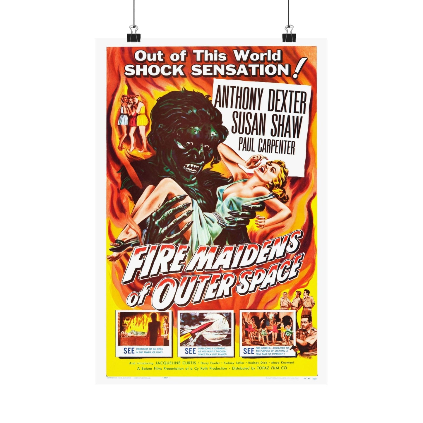 FIRE MAIDENS OF OUTER SPACE 1956 - Paper Movie Poster-12″ x 18″-The Sticker Space