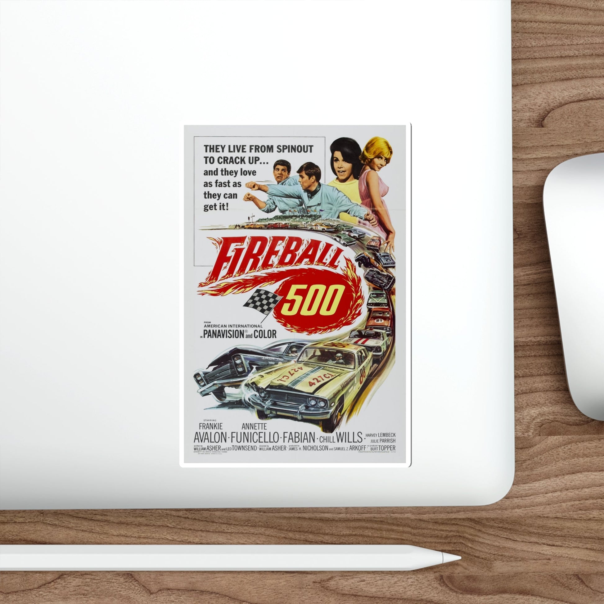 FIREBALL 500 1966 Movie Poster STICKER Vinyl Die-Cut Decal-The Sticker Space