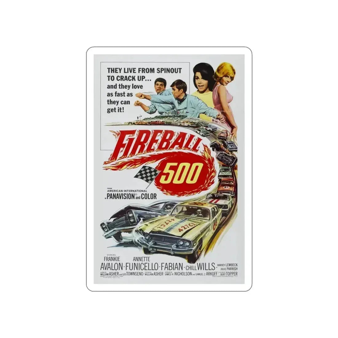 FIREBALL 500 1966 Movie Poster STICKER Vinyl Die-Cut Decal - The Sticker Space