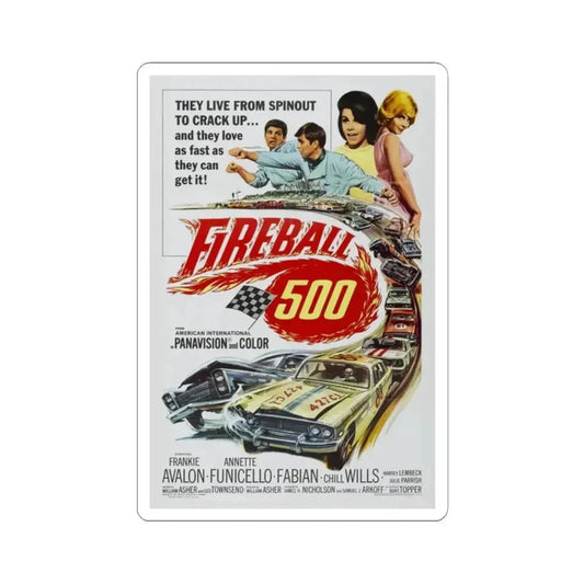 FIREBALL 500 1966 Movie Poster - STICKER Vinyl Kiss-Cut Decal 2 Inch White - The Sticker Space