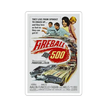 FIREBALL 500 1966 Movie Poster - STICKER Vinyl Kiss-Cut Decal 3 Inch White - The Sticker Space