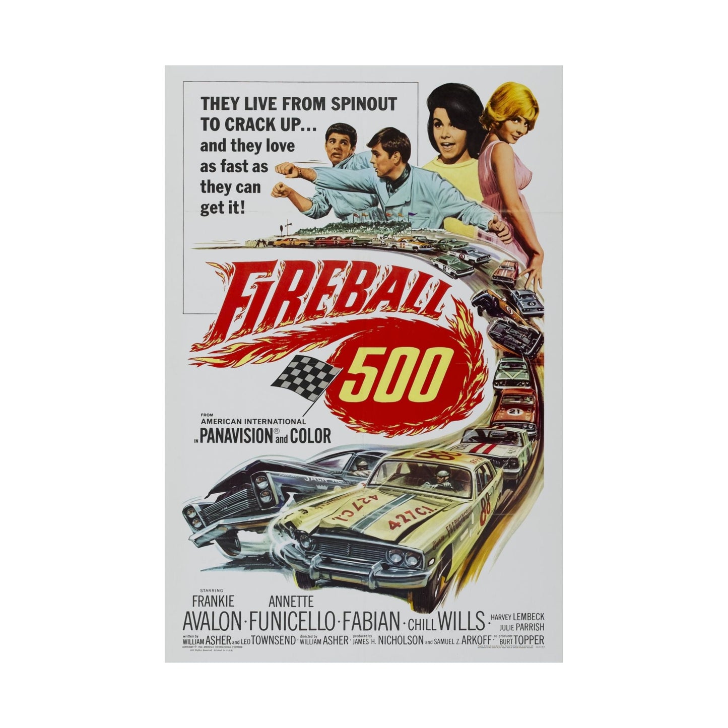 FIREBALL 500 1966 - Paper Movie Poster-The Sticker Space