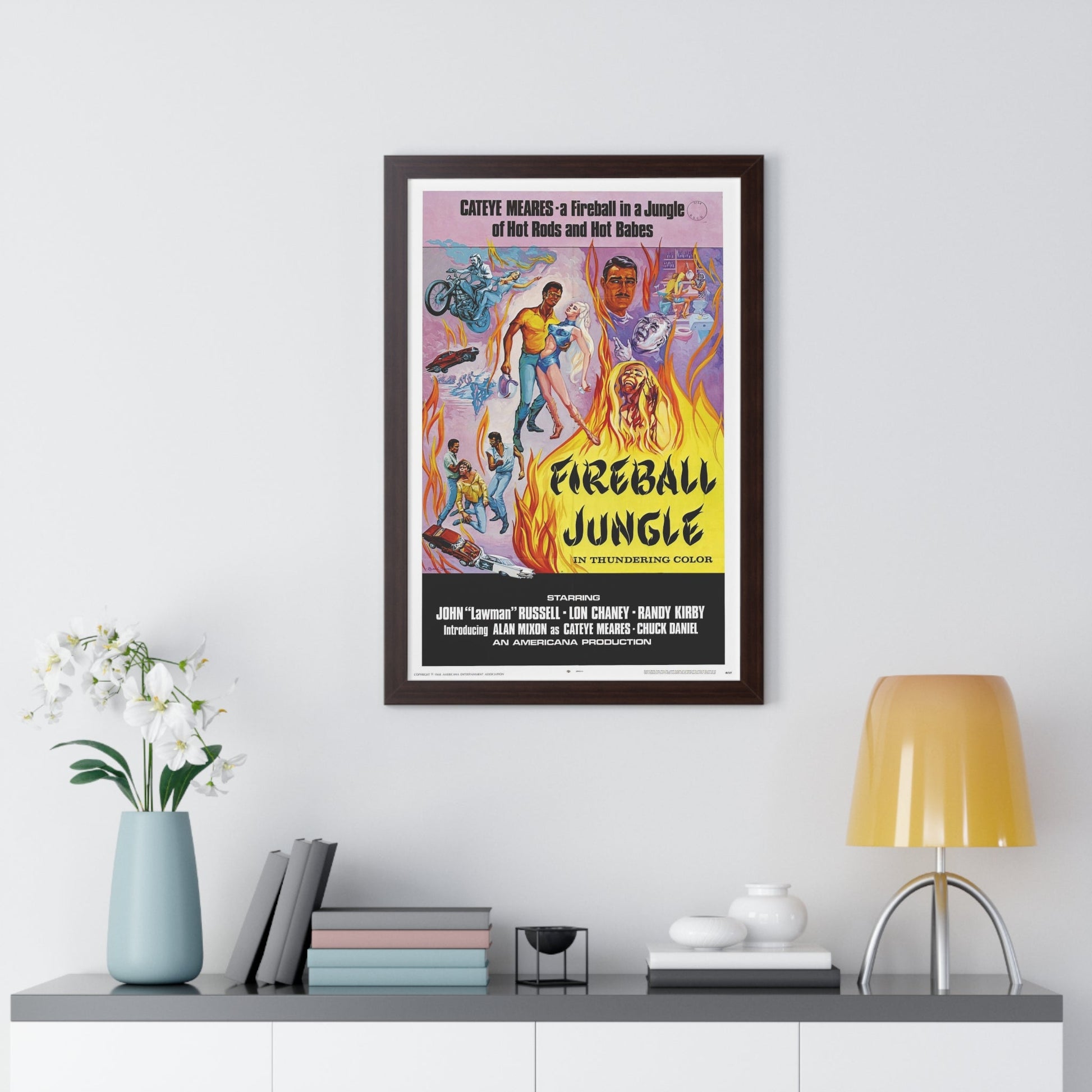 FIREBALL JUNGLE 1969 - Framed Movie Poster-The Sticker Space