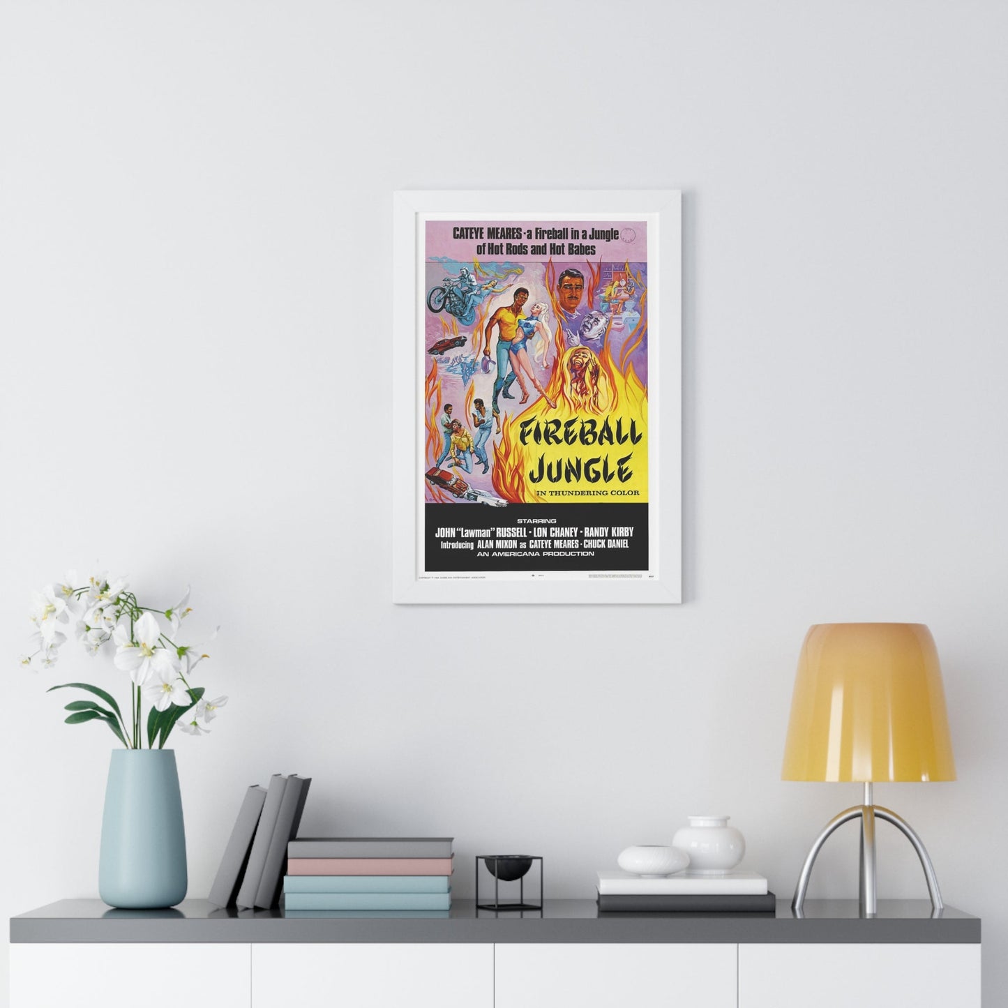 FIREBALL JUNGLE 1969 - Framed Movie Poster-The Sticker Space