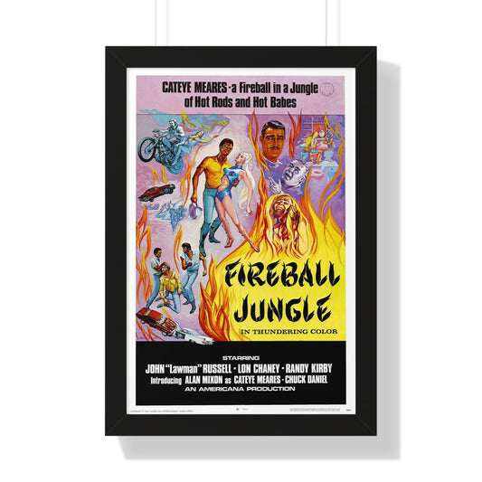 FIREBALL JUNGLE 1969 - Framed Movie Poster-16″ x 24″-The Sticker Space