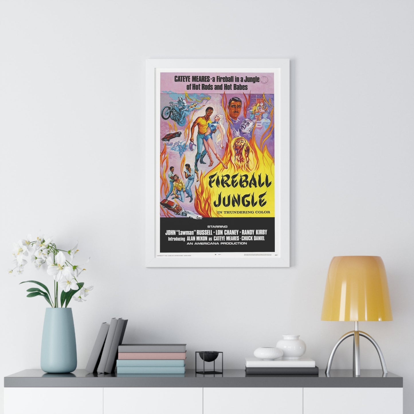 FIREBALL JUNGLE 1969 - Framed Movie Poster-The Sticker Space