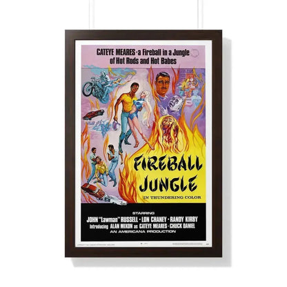 FIREBALL JUNGLE 1969 - Framed Movie Poster 20" x 30" Walnut - The Sticker Space