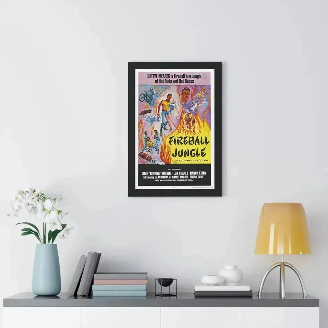 FIREBALL JUNGLE 1969 - Framed Movie Poster - The Sticker Space