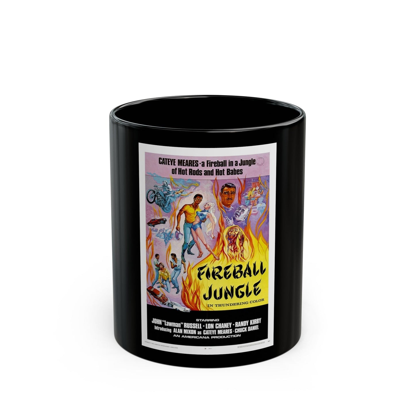 FIREBALL JUNGLE 1969 Movie Poster - Black Coffee Mug-11oz-The Sticker Space