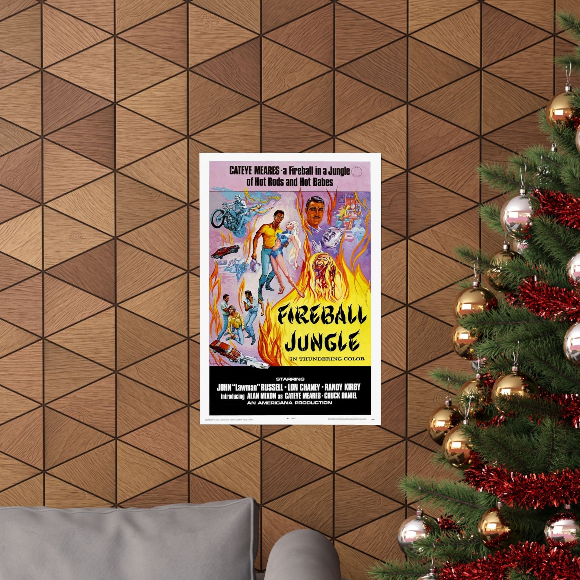 FIREBALL JUNGLE 1969 - Paper Movie Poster-The Sticker Space