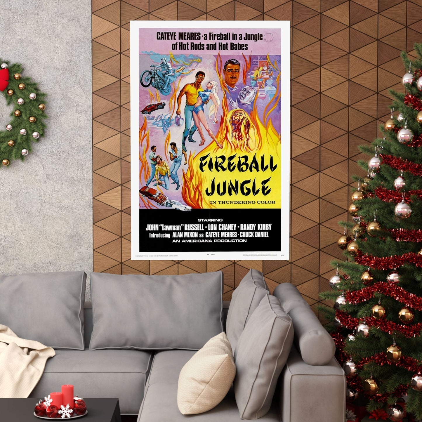 FIREBALL JUNGLE 1969 - Paper Movie Poster-The Sticker Space