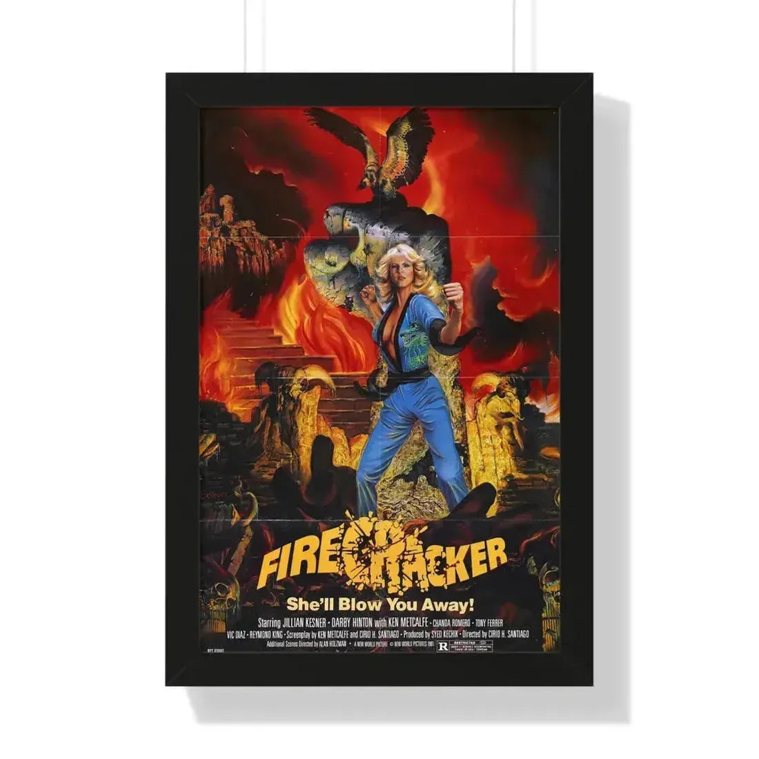 FIRECRACKER 1981 - Framed Movie Poster 16″ x 24″ Black - The Sticker Space