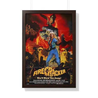 FIRECRACKER 1981 - Framed Movie Poster 20" x 30" Walnut - The Sticker Space