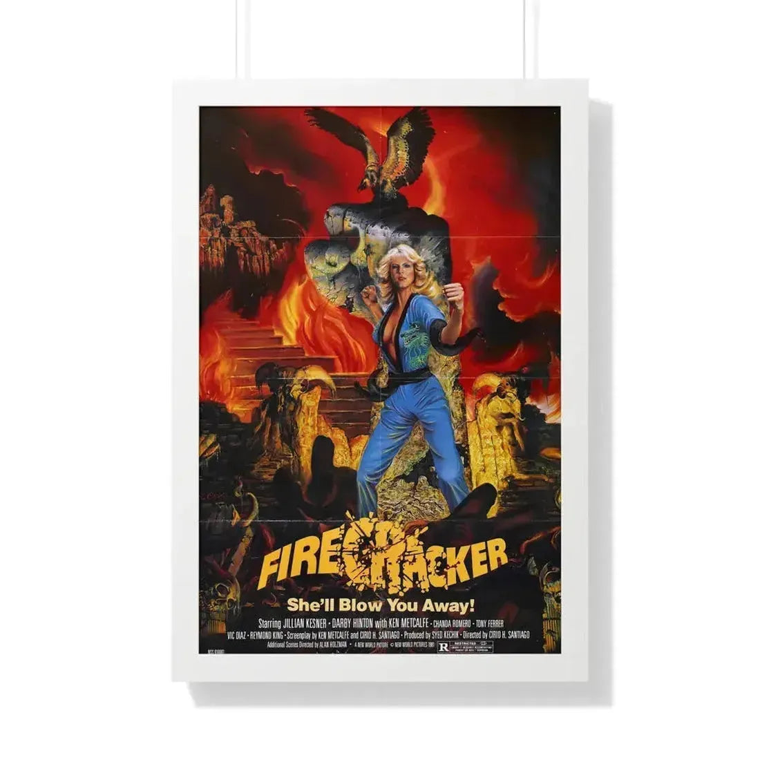 FIRECRACKER 1981 - Framed Movie Poster 20" x 30" White - The Sticker Space