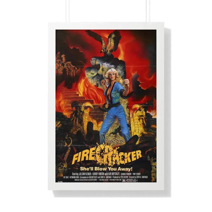 FIRECRACKER 1981 - Framed Movie Poster 20" x 30" White - The Sticker Space