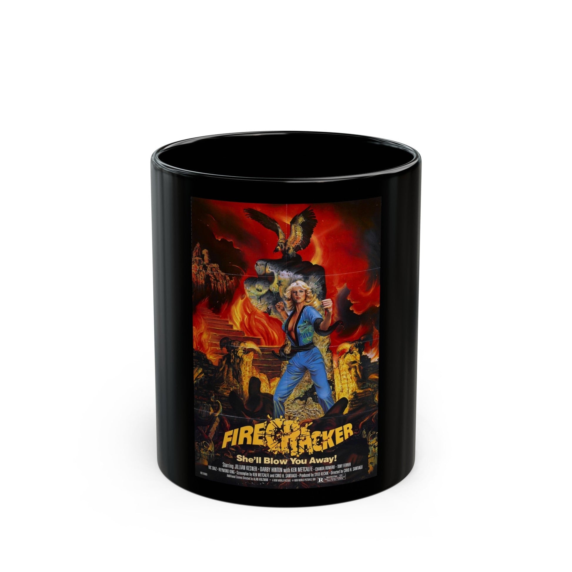 FIRECRACKER 1981 Movie Poster - Black Coffee Mug-11oz-The Sticker Space