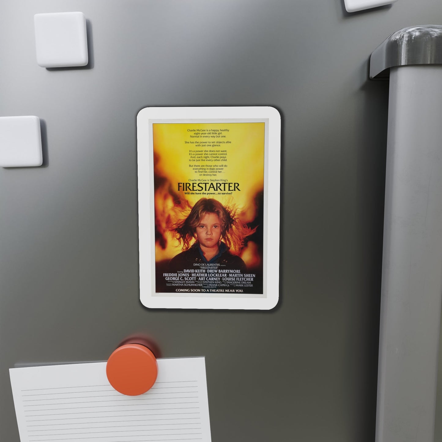 Firestarter 1984 Movie Poster Die-Cut Magnet-The Sticker Space