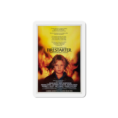 Firestarter 1984 Movie Poster Die-Cut Magnet-2" x 2"-The Sticker Space