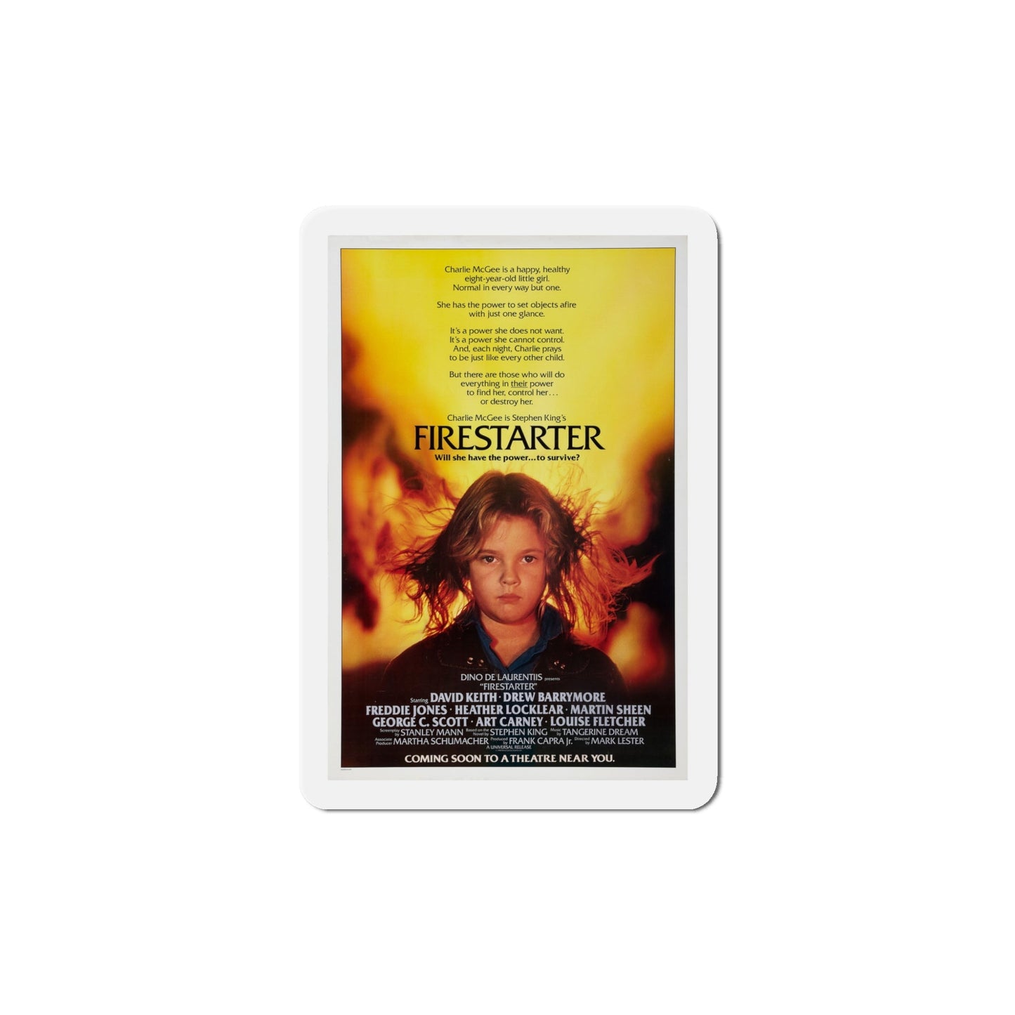 Firestarter 1984 Movie Poster Die-Cut Magnet-5" x 5"-The Sticker Space