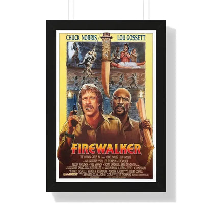 FIREWALKER 1986 - Framed Movie Poster 16″ x 24″ Black - The Sticker Space