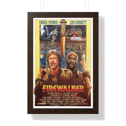 FIREWALKER 1986 - Framed Movie Poster 16″ x 24″ Walnut - The Sticker Space