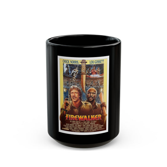 FIREWALKER 1986 Movie Poster - Black Coffee Mug-15oz-The Sticker Space