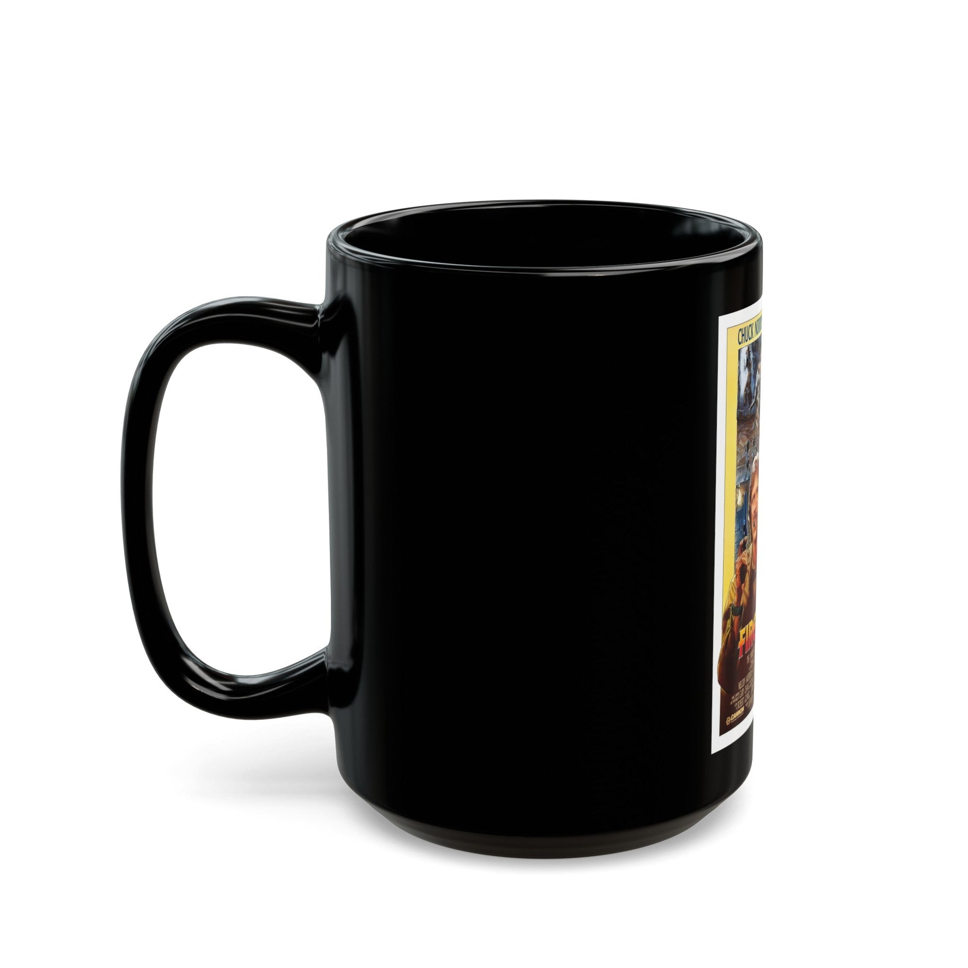 FIREWALKER 1986 Movie Poster - Black Coffee Mug-The Sticker Space