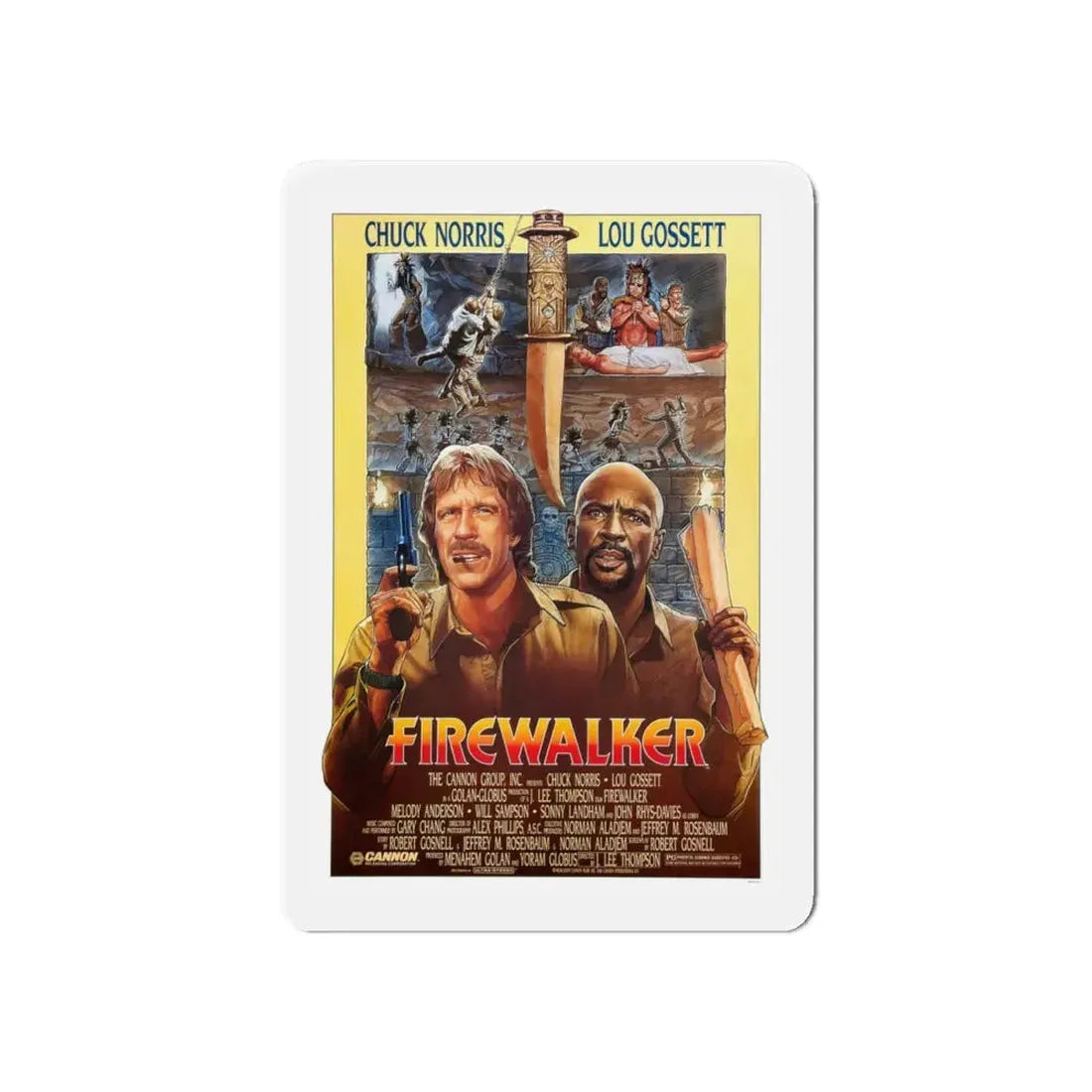 FIREWALKER 1986 Movie Poster - Refrigerator Magnet 6 Inch - The Sticker Space