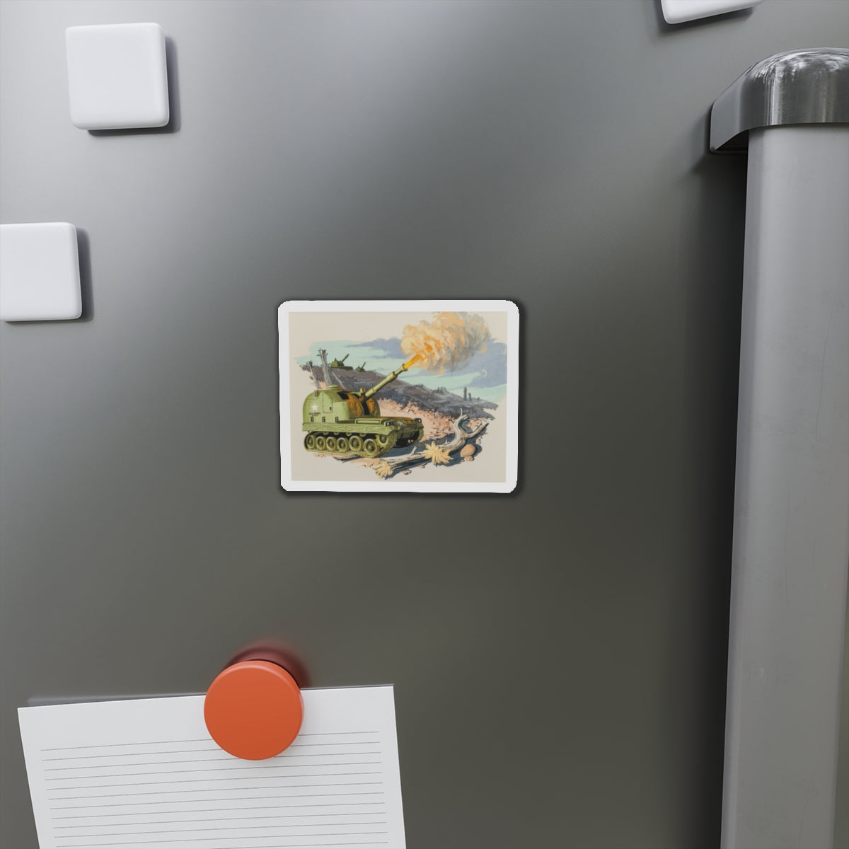 Firing Tank, story illustration, 1959 (Magazine Illustration) Refrigerator Magnet-The Sticker Space