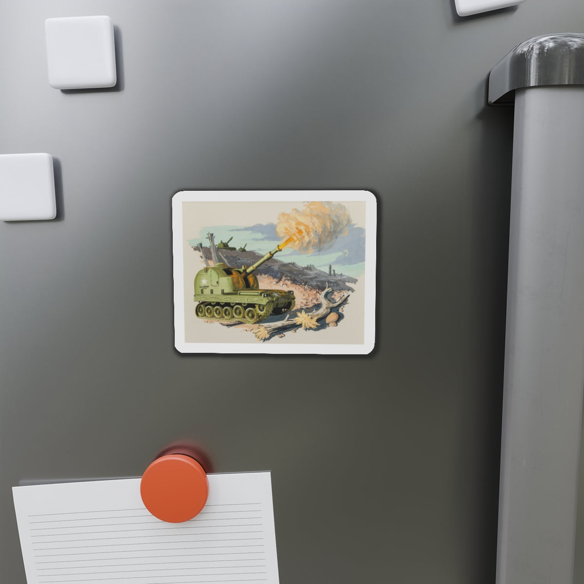 Firing Tank, story illustration, 1959 (Magazine Illustration) Refrigerator Magnet-The Sticker Space