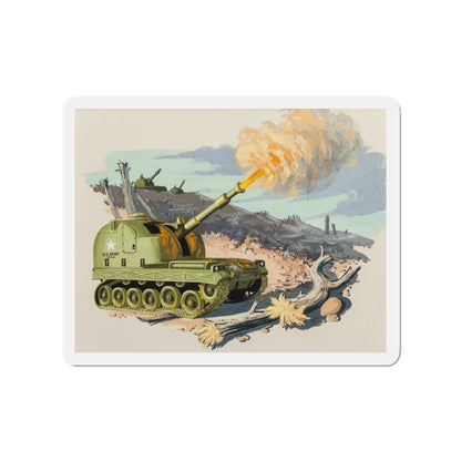 Firing Tank, story illustration, 1959 (Magazine Illustration) Refrigerator Magnet-3" x 3"-The Sticker Space