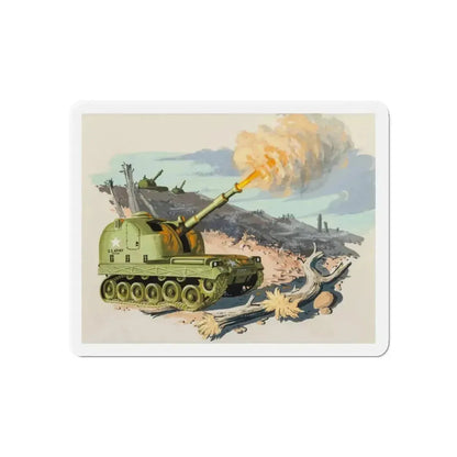 Firing Tank, story illustration, 1959 (Magazine Illustration) Refrigerator Magnet - The Sticker Space