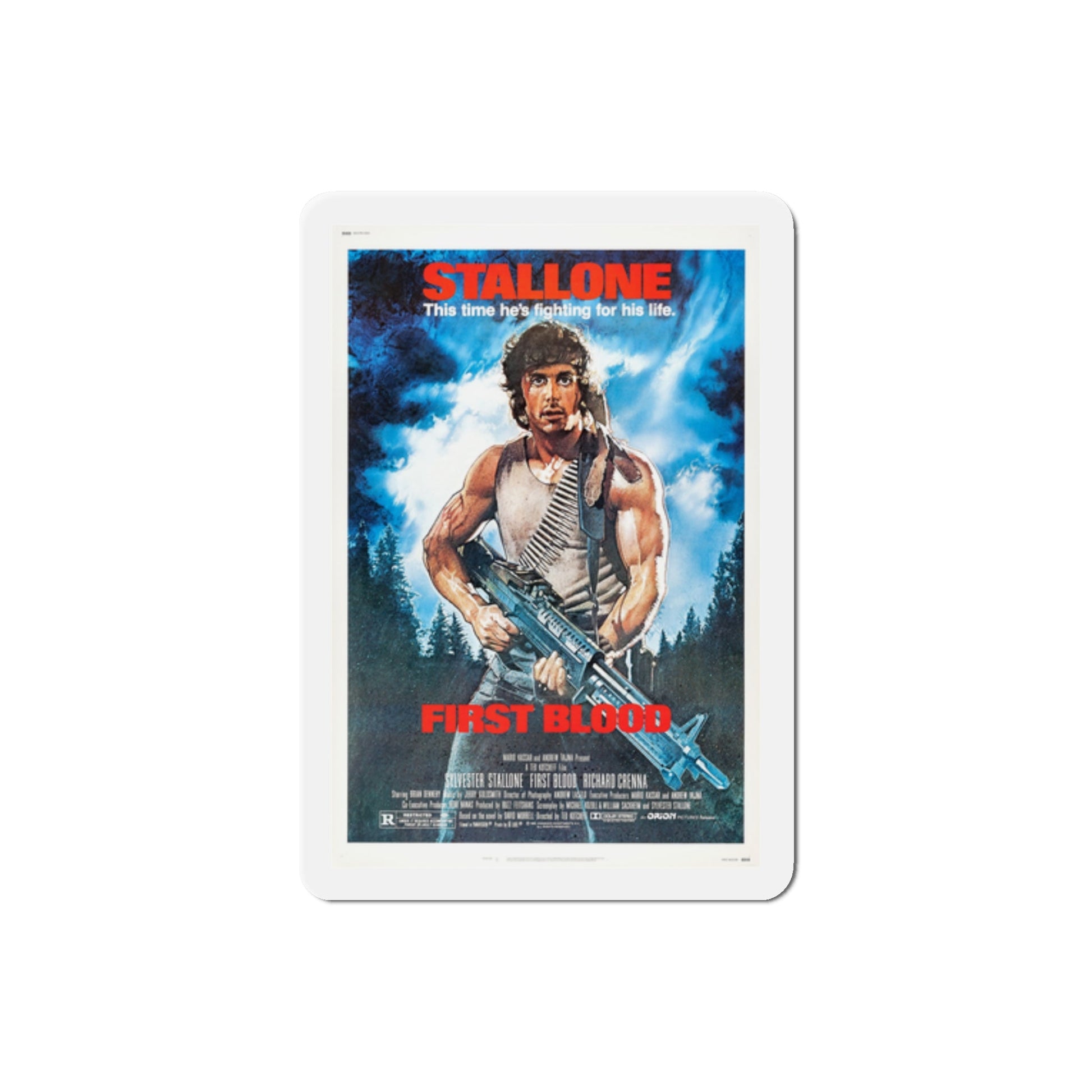 First Blood 1982 Movie Poster Die-Cut Magnet-2" x 2"-The Sticker Space