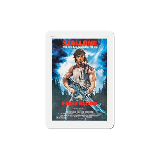 First Blood 1982 Movie Poster Die-Cut Magnet-3" x 3"-The Sticker Space