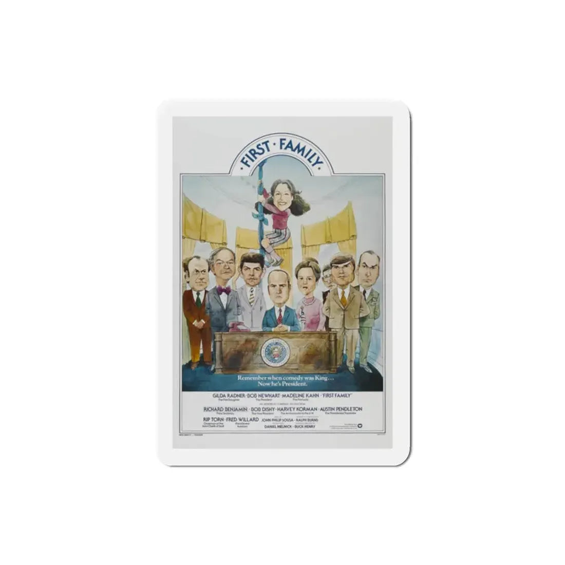 First Family 1980 Movie Poster Refrigerator Magnet 2 Inch - The Sticker Space