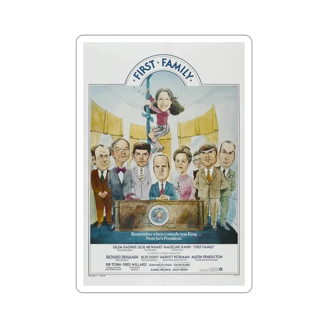 First Family 1980 Movie Poster STICKER Vinyl Die-Cut Decal 5 Inch - The Sticker Space