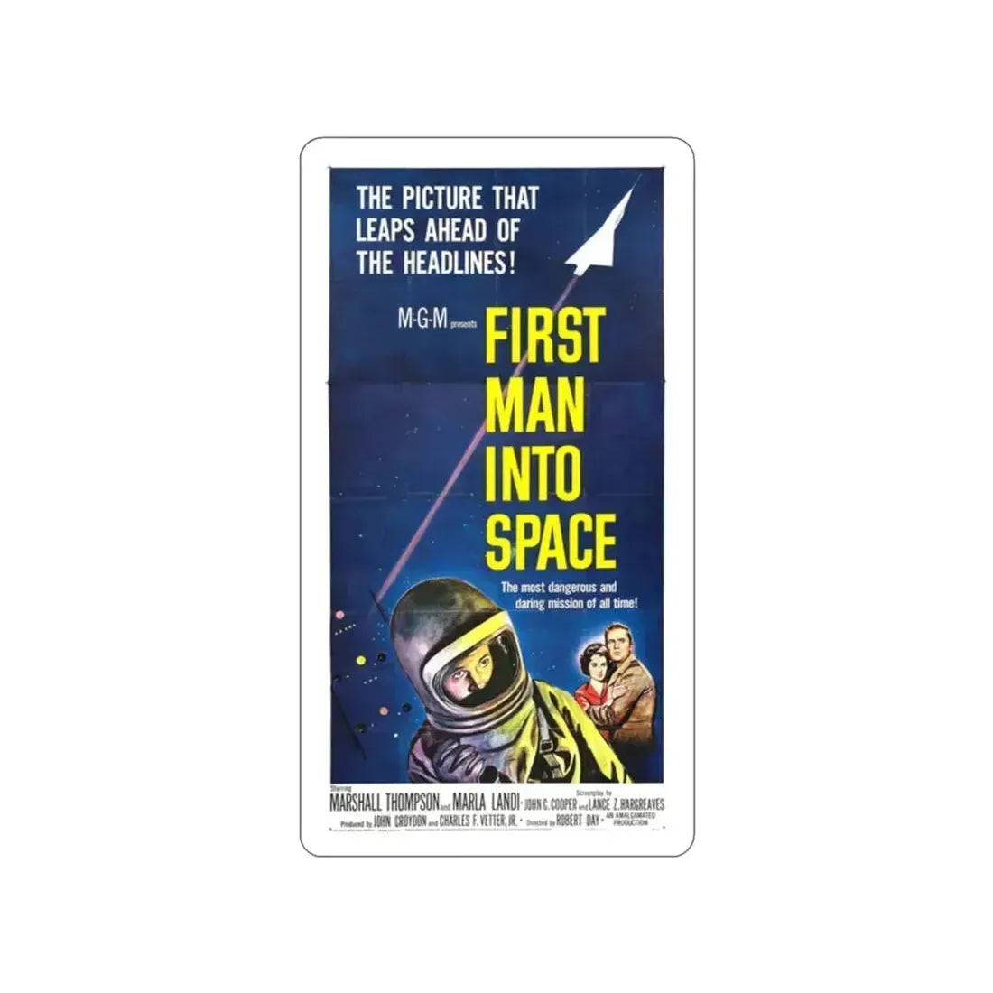FIRST MAN INTO SPACE 1959 Movie Poster STICKER Vinyl Die-Cut Decal 2 Inch - The Sticker Space